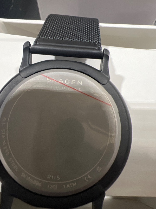 Photo 3 of Skagen Men's Three-Hand Quartz Riis Black Stainless Steel Mesh Watch 40mm