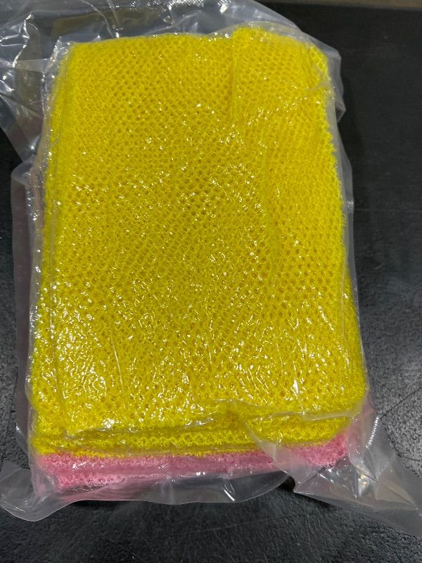 Photo 2 of Metene 6 Pieces African Exfoliating Net, Colorful African Net Cloth, Long African Net Sponge Body Scrubber for Use in Shower, Bath Shower Wash Cloth for Skin Smoother Daily Use (Pink,Yellow)