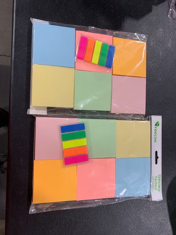 Photo 2 of YEECOK Sticky Notes 3x3 in, 12 Pads, Pastel Colors Self-Stick Note Pads, Sticky Pads Aesthetic, Super Sticking Power, Colorful Sticky Notes Bulk ( 2 pack ) 