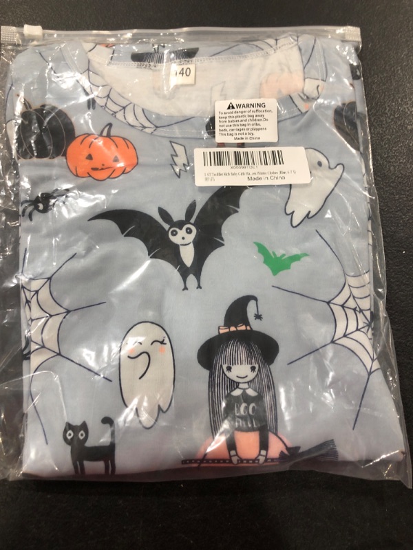 Photo 2 of 1-6T Toddler Kids Baby Girls Halloween Outfits Ghost Pumpkin Print Long Sleeve Dress Winter Clothes (Blue, 6-7 T)