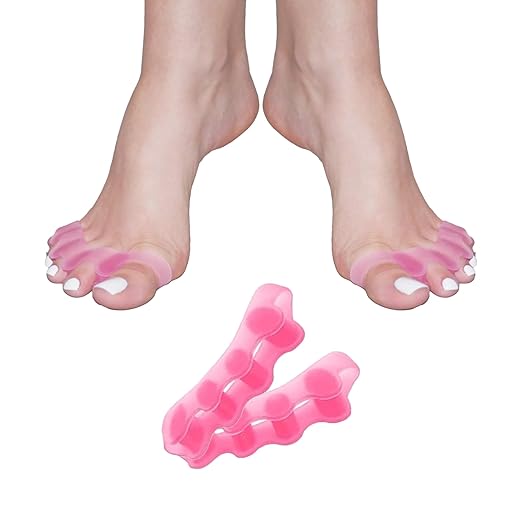 Photo 1 of Gel Toe Separators to Correct Bunion & Hammertoe - Toe Spacers for Overlapping Toes - Correct Toes to Natural Shape - Toe Straightener Big Toe Corrector for Women - Men (Pink)