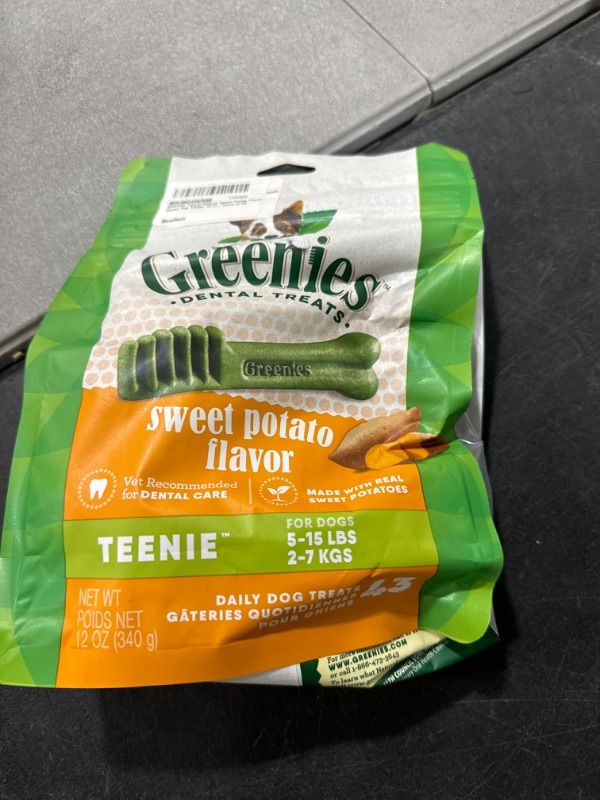 Photo 2 of Greenies Teenie Natural Sweet Potato Flavor Dental Dog Treats, 12 oz., Count of 43exp 01/2025