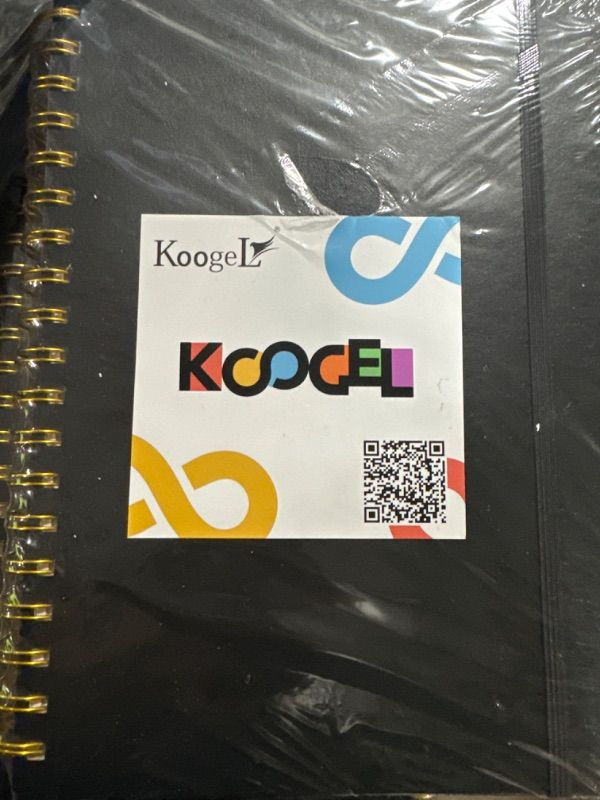 Photo 2 of Koogel Black B5 Spiral Journal Notebook, Hardcover Notebook with 300 Numbered Pages Wide Ruled Journal for Writing Work School