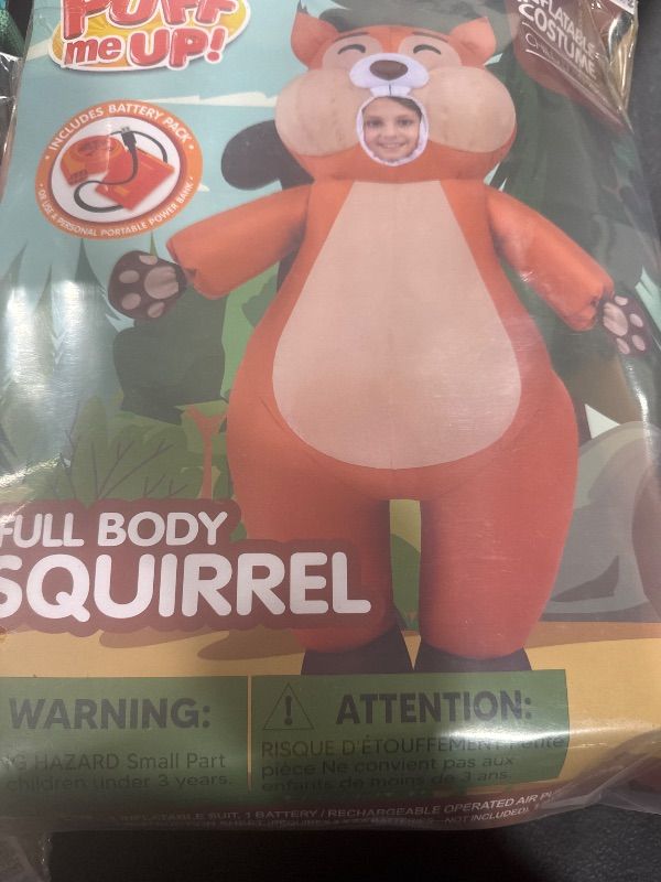 Photo 1 of Spooktacular Creations Kids Halloween Inflatable Costumes, Squirrel Full Body Inflatable Costume with a pair of Gloves, Cute Blow-up Suit Costume for Halloween Animal Themed Cosplay Party 7-10 years