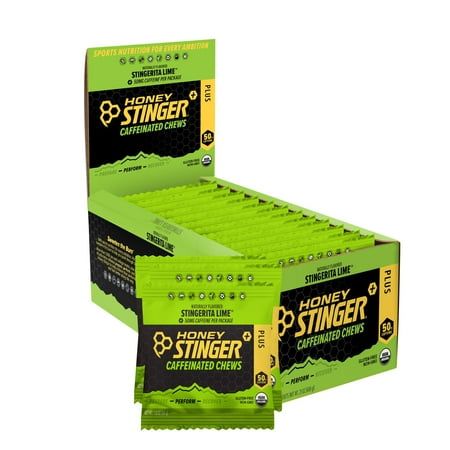 Photo 1 of Honey Stinger Stingerita Lime Caffeinated Energy Chew | Gluten Free | With Caffeine | For Exercise, Running and Performance | Sports Nutrition for Home & Gym, Pre and Mid Workout | 12 Pack, 23.2 Ounce EXP V10/2025