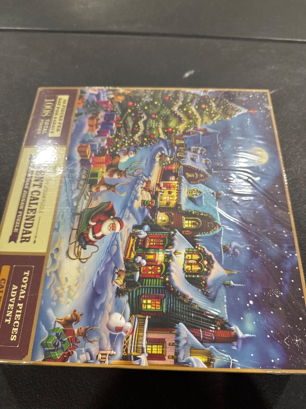 Photo 2 of 1000 Pieces Puzzle Advent Calendar 2024: Christmas Jigsaw Puzzles for Adults Kids, 24 Days Surprise Countdown Calendar, Family Game Home Decoration, Idea Holiday Gift for Boy Girl Women Men