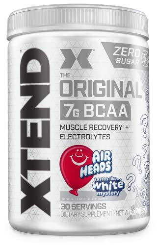 Photo 1 of XTEND Original BCAA Powder Airheads White Mystery | ZERO CARB, ZERO SUGAR - Post Workout Muscle Recovery Drink with Amino Acids - 7g BCAAs for Men & Women | 30 Servings- Best by Jan 2025