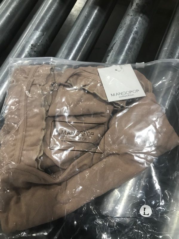 Photo 1 of MANGOPOP Square Neck Ruffle Strap Stretchy Tank Tops Bodysuit for Women
size L