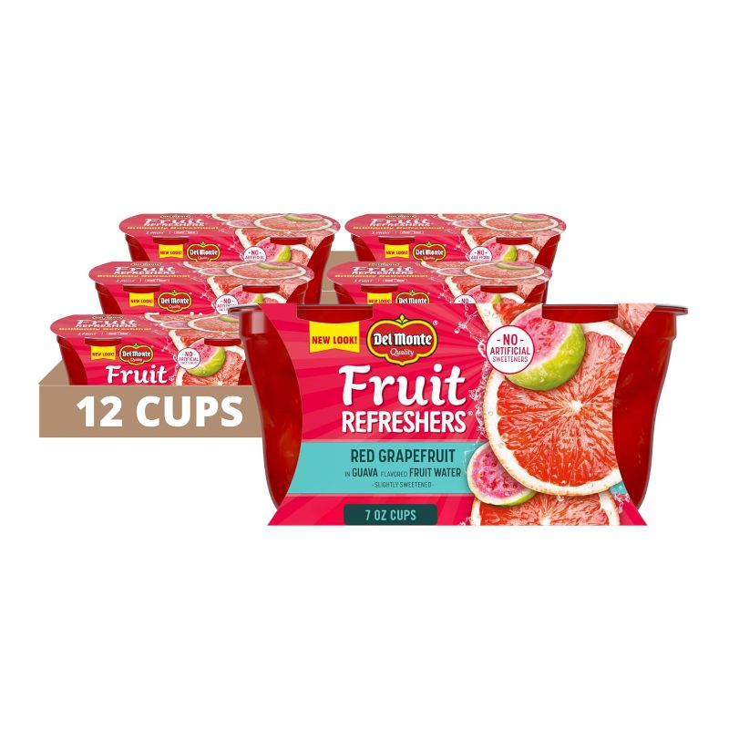 Photo 1 of Del Monte Refreshers Red Grapefruit in Guava Fruit Water Cups, 7 Ounce (2 Count per Pack, Pack of 6)
MAR 24 2025