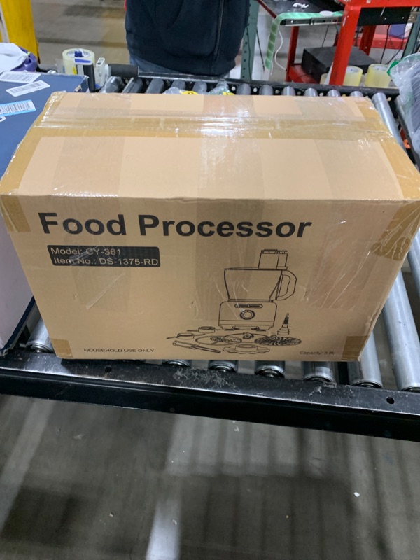 Photo 1 of Homtone 16 Cup Food Processor, Large Food Processors, 6 Preset Modes Vegetable Chopper Electric, 6 Blades 8 Functions for Home Use, Stepless Speed Control, 650W, Red