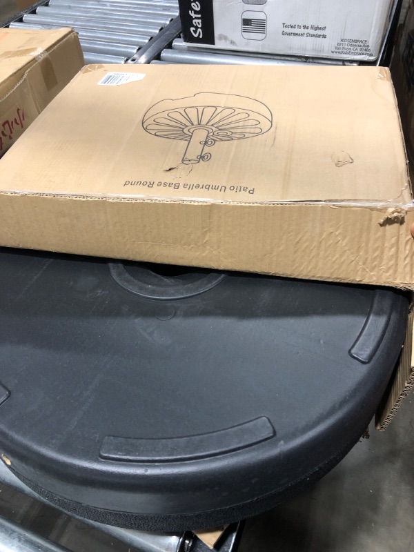 Photo 1 of InfiniPower 50Lbs Capacity Fillable Heavy Duty Umbrella Base Stand for Outdoor Lawn, Patio, Deck, Poolside, Black1