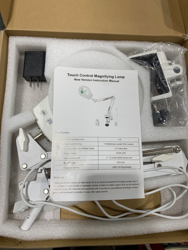 Photo 1 of 10X Magnifying Glass with Light and Stand, 2-in-1 LED Lighted Magnifier, 3 Color Modes Stepless Dimmable, Hands Free Magnifying Desk Lamp with Clamp for Repairing Reading Craft Hobby Painting