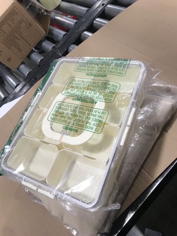 Photo 1 of Snackle Box Container, Dishwasher Safety - Divided Serving Tray with Lid and Handle, Charcuterie Board for Portable Snack Platters - Clear Organizer for Fruits Snacks - Perfect for Road Travel Party