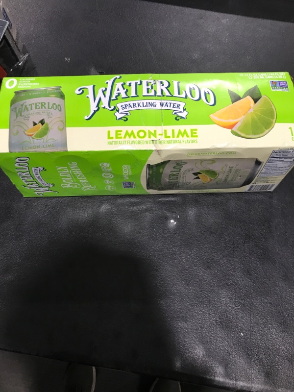 Photo 2 of Waterloo Sparkling Water Lime Flavor Zero Calorie No Sugar 12oz Cans (Pack of 12), Fruit Flavored Sparkling Water, Naturally Flavored, Zero Calories, Zero Sugar, Zero Sodium Lemon-Lime