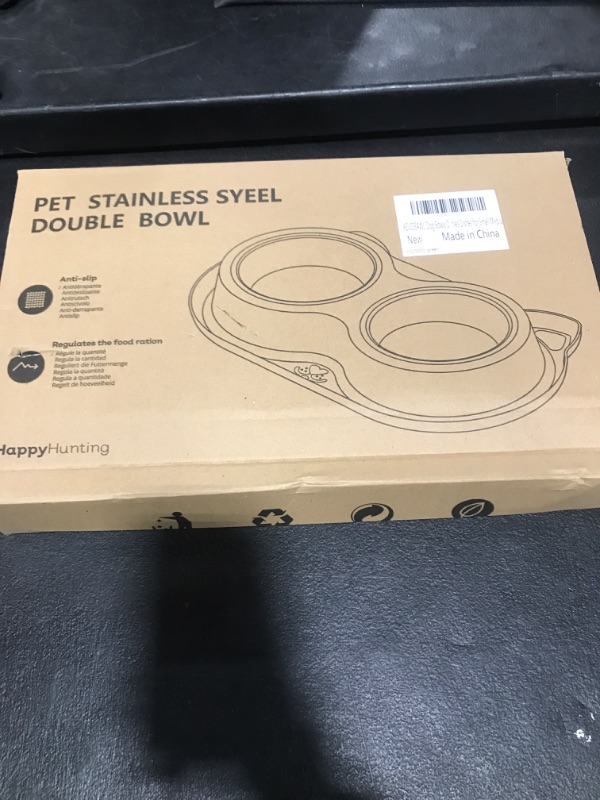 Photo 2 of KEVIDEAWL Dog Slow Feeder Dog Water and Food Bowls Stainless Steel Bowls Non Slip Anti Skid Pet Puppys and Kitties Dishes for Small Medium