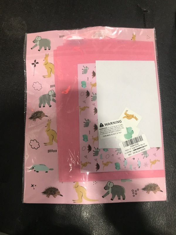 Photo 1 of 13" Large Baby Pink Gift Bag Set with Greeting Card and Tissue Papers (Koala and Animal Design) for Girls' or Kids' Birthday Party, Baby Girl, Baby Shower, Women's Birthday Parties - 10.2”x5.2”x13”, 1 Pcs.