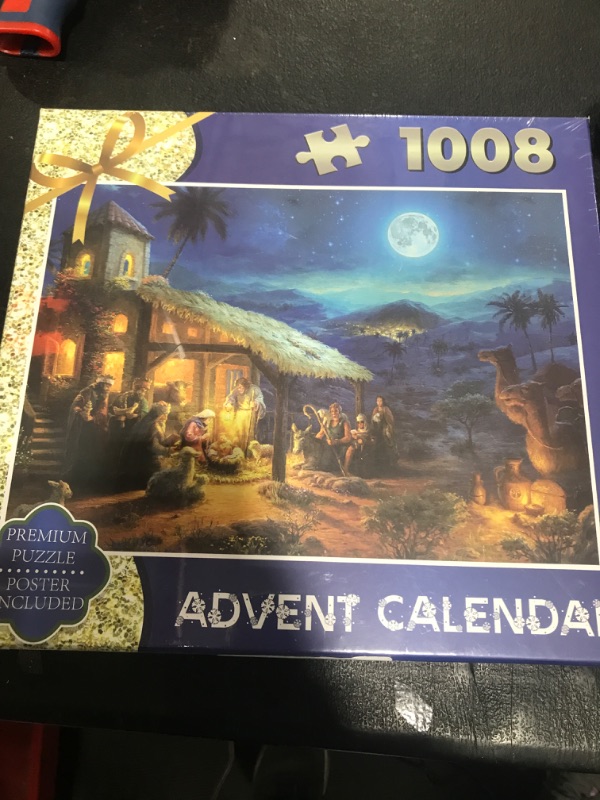 Photo 1 of Advent Calendar 2024 Jigsaw Puzzles for Adults Kids - 24 Boxes Christmas Puzzles, Christmas Holiday Countdown Calendar Gifts for Kids Teens Women Men, 1008 Pieces, 27.6x19.7 inch