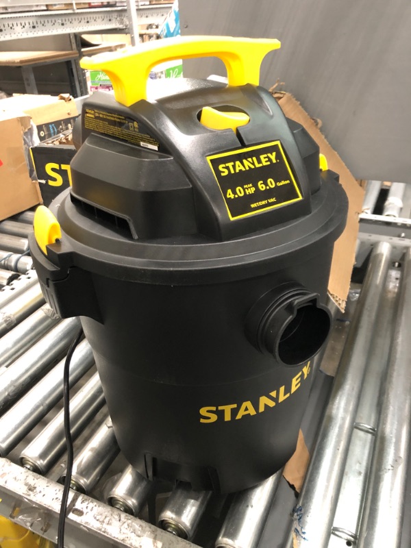 Photo 2 of  Stanley - SL18116P Wet/Dry Vacuum, 6 Gallon, 4 Horsepower Black Black, Yellow 6 Gallon, 4.0 HP AC Wet/Dry Vacuum