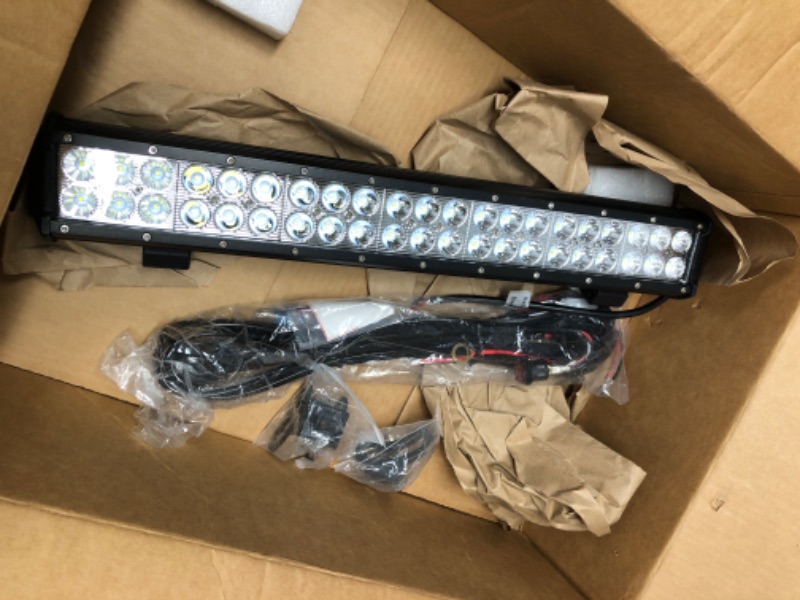 Photo 3 of Nilight - ZH006 LED Light Bar 20 Inch 126W Spot Flood Combo Led Off Road Lights .   12V On Off Switch Power Relay Blade Fuse for Off Road Lights