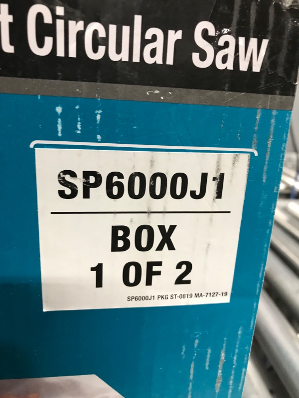 Photo 2 of **BOX 1 OF 2 ONLY**MISSING BOX 2 OF 2**
Makita SP6000J1 6-1/2" Plunge Circular Saw Kit, with Stackable Tool case and 55" Guide Rail, Blue Saw w/ guide rail