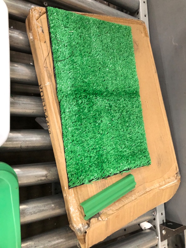 Photo 4 of **used-minor damage**
Artificial Grass Bathroom Mat for Puppies and Small Pets- Portable Potty Trainer for Indoor and Outdoor Use by Petmaker- Puppy Essentials, 18.5” x 13”