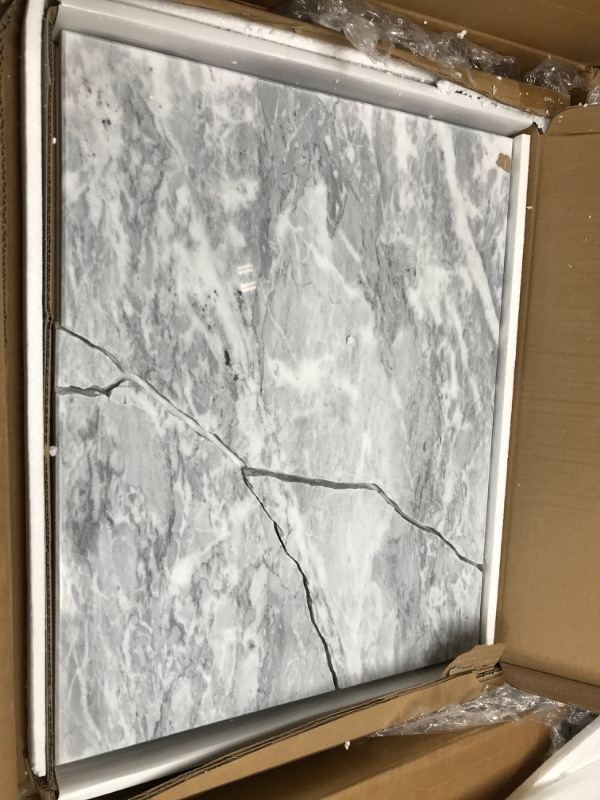 Photo 2 of ***MAJOR DAMAGE SEE PHOTOS****  Fox Run 3829 Marble Pastry Board White, 16 x 20 x 0.75 inches 16 x 20 inch Pastry Board White