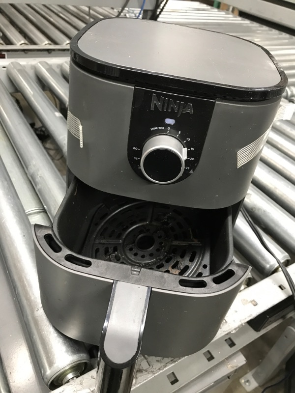 Photo 2 of **USED AND VERY DIRTY***  Ninja AF080 Mini Air Fryer, 2 Quarts Capacity, Compact, Nonstick, with Quick Set Timer, Grey