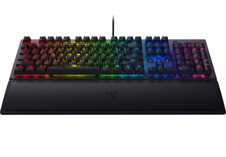 Photo 1 of Razer BlackWidow V3 Mechanical Gaming Keyboard: Green Mechanical Switches - Tactile & Clicky - Chroma RGB Lighting - Compact Form Factor - Programmable Macro Functionality (Renewed)