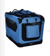 Photo 1 of Amazon Basics Folding Portable Soft Pet Dog Crate Carrier Kennel BLUE 26" 