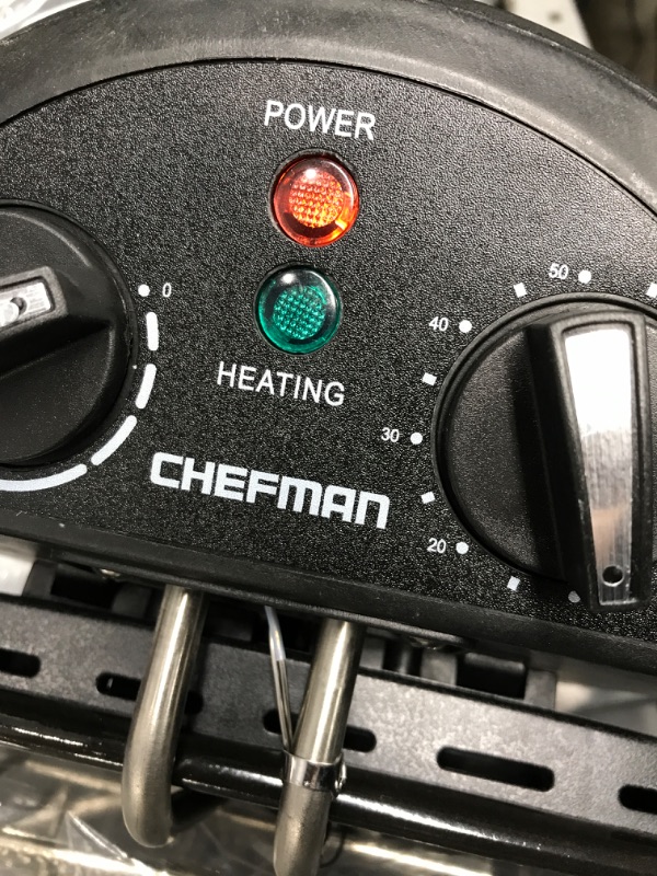 Photo 3 of ***TESTED POWER ON***Chefman 4.5 Liter Deep Fryer w/Basket Strainer, XL Jumbo Size, Adjustable Temperature & Timer, Perfect for Fried Chicken, Shrimp, French Fries, Chips & More, Removable Oil-Container, Stainless Steel