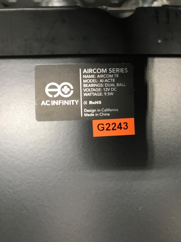 Photo 3 of ***TESTED POWER ON***AC Infinity AIRCOM T8, Quiet Cooling Blower Fan System 17" Rear-Exhaust for Receivers, Amps, DVR, AV Cabinet Components