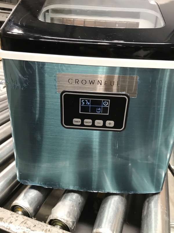 Photo 2 of ***TESTED POWER ON***CROWNFUL Ice Maker Machine Countertop, 40LBS/24H, 24 Clear Ice Cubes in 13 Mins, Auto Self-Cleaning, LCD Display, Compact Portable Ice Maker with Scoop and Basket for Home/Office/Kitchen/Bar