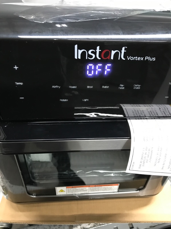 Photo 2 of ***TESTED POWER ON***Instant Vortex Plus 10-Quart Air Fryer, From the Makers of Instant Pot, 7-in-10 Functions, with EvenCrisp Technology, App with over 100 Recipes, Stainless Steel 10QT Vortex Plus