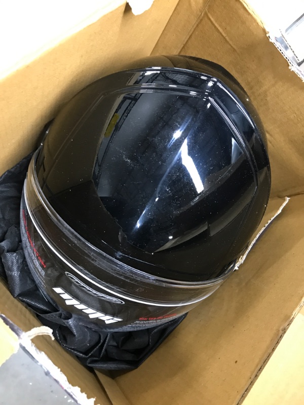 Photo 2 of MMG Helmets Open Face Pilot Style Integrated Flip Up Visor DOT - Model 28 (Large, Shiny Black) Large Shiny Black