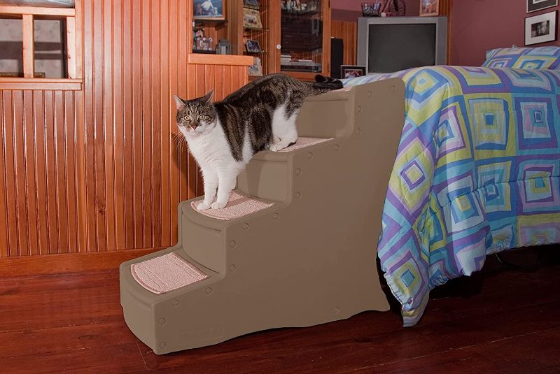Photo 2 of  Pet Stairs, 4 Step for Cats/Dogs, Removable Washable Carpet Treads, No Tools Required