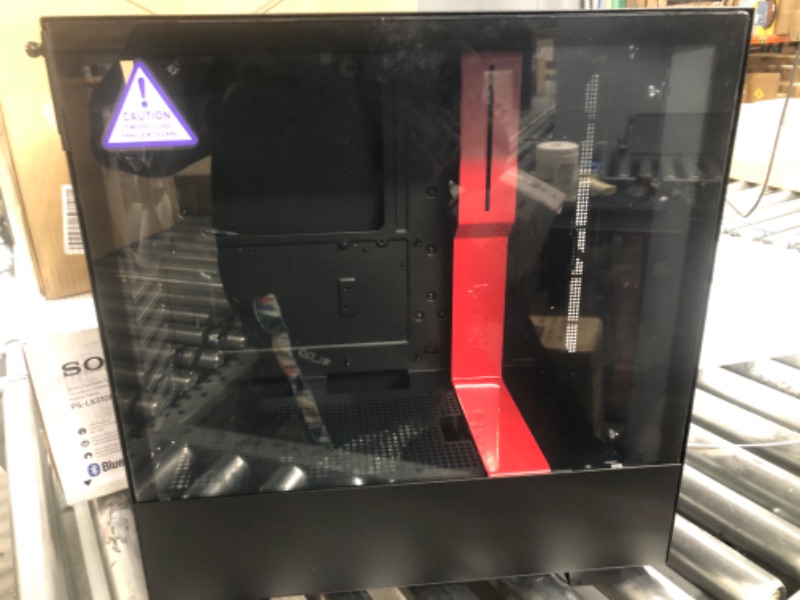 Photo 3 of NZXT H510 - CA-H510B-BR - Compact ATX Mid-Tower PC Gaming Case - Front I/O USB Type-C Port - Tempered Glass Side Panel - Cable Management System - Water-Cooling Ready - Black/Red Black/Red H510 Non i-Series Case