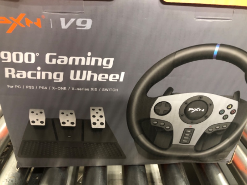 Photo 2 of PXN V9 Gaming Racing Wheel with Pedals and Shifter, Steering Wheel for PC, Xbox One, Xbox Series X/S, PS4, PS3 and Nintendo Switch