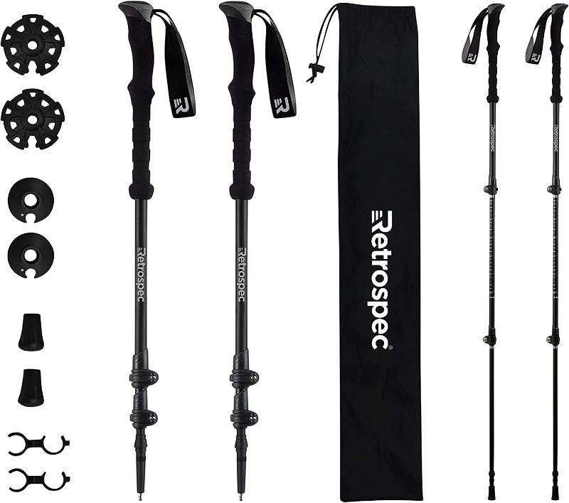 Photo 2 of 
Retrospec Solstice Hiking Poles for Men & Women - Adjustable and Collapsible Lightweight Walking & Trekking Sticks - Aluminum w/ Cork or Foam Grip