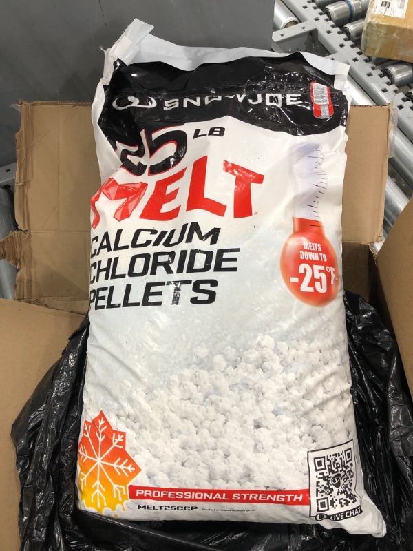 Photo 2 of Snow Joe AZ-25-CCP Pure Calcium Chloride Pellet Ice Melter, 25 lb Bag, White