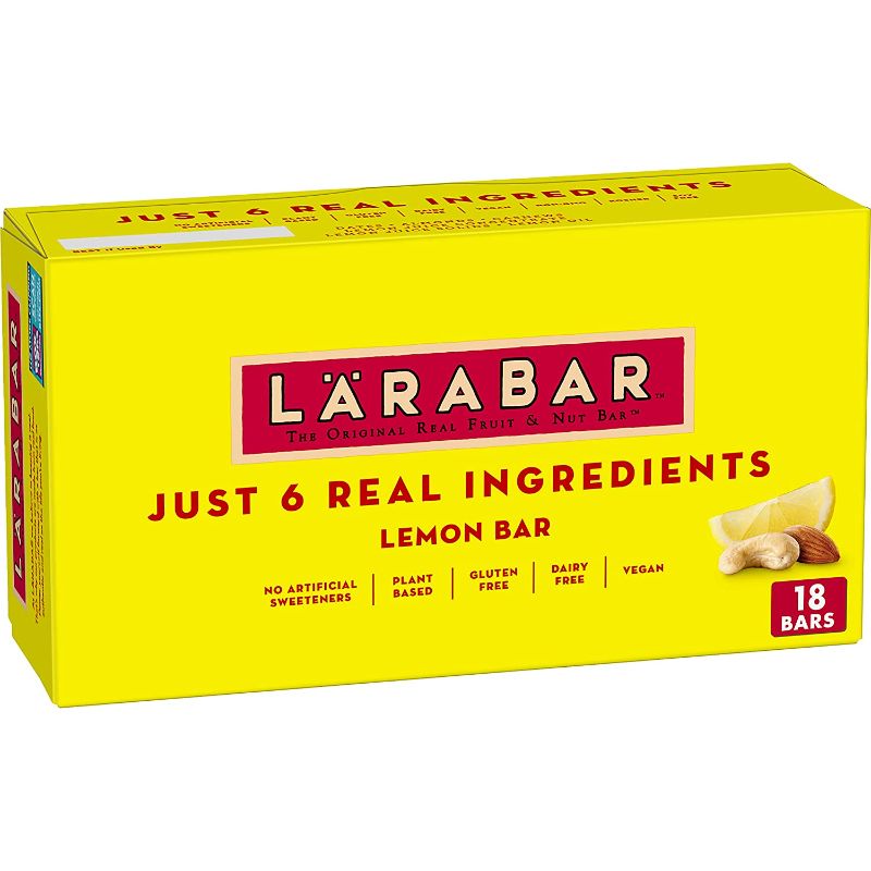 Photo 1 of **BBD: 3/19/2023**
Larabar Lemon Bar, Gluten Free Vegan Fruit & Nut Bars, 1.6 oz bars, 18 ct
