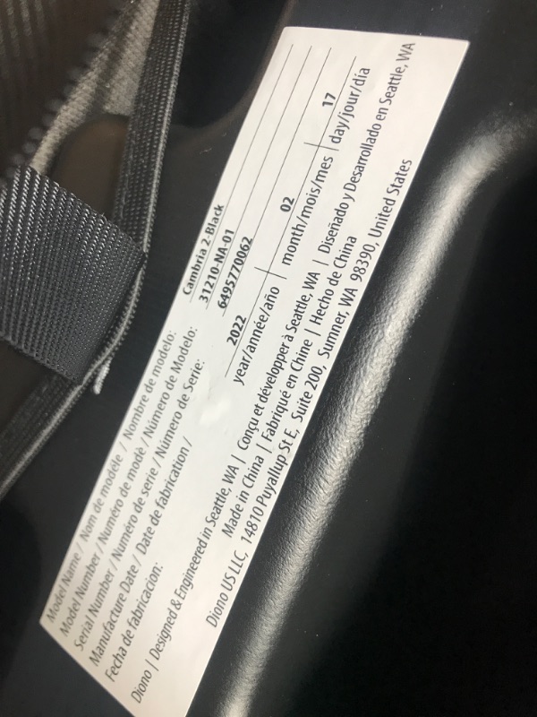 Photo 3 of Diono Cambria 2 XL, Dual Latch Connectors, 2-in-1 Belt Positioning Booster Seat, High-Back to Backless Booster with Space and Room to Grow, 8 Years 1 Booster Seat, Black 2020 Black