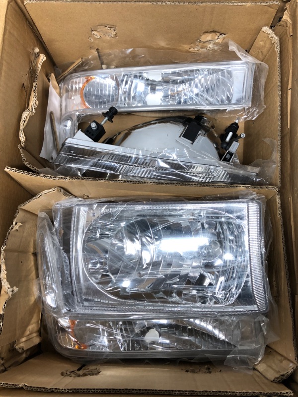 Photo 2 of ** SEE NOTES* oEdRo Headlight Assembly Replacement for 1999-2004 Ford F250/F350/F450/F550 Super Duty/2000-2004 Ford Excursion, Headlamp with Amber Reflector Clear Lens