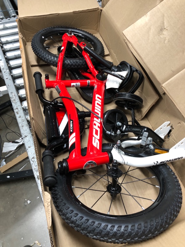 Photo 2 of ***GENTLY USED*** Schwinn Koen & Elm Toddler and Kids Bike, 12-18-Inch Wheels, Training Wheels Included, Boys and Girls Ages 2-9 Years Old Red 14-inch Wheels