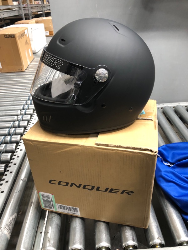 Photo 2 of Conquer Snell SA2020 Full Face Auto Racing Helmet Medium Black