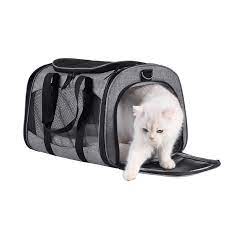 Photo 1 of **Handle Falls Off** Pet Travel Carrier Soft Sided Portable Bag for Cats and Small Dogs, Collapsible, Durable, Airline Approved, Travel Friendly, Carry Your Pet with Safely and Comfortably, Black