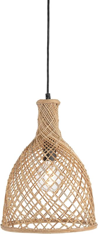 Photo 2 of 
Kouboo Bottle Cane Rib Open Weave Pendant Lamp, Natural
