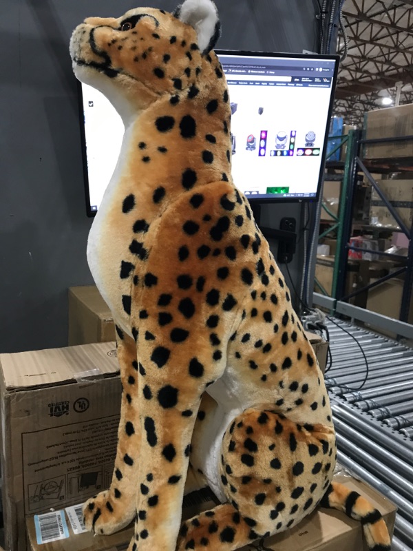 Photo 2 of Melissa & Doug Giant Cheetah - Lifelike Stuffed Animal (Stands Nearly 3 Feet Tall) & Giant Giraffe - Lifelike Stuffed Animal (Over 4 feet Tall)