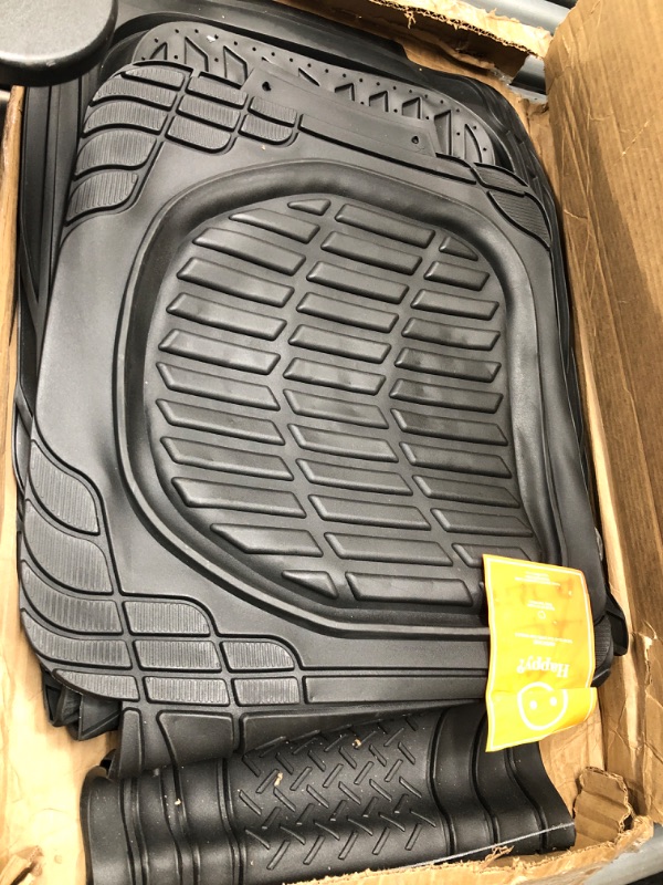 Photo 3 of BDK FlexTough Contour Liners - Deep Dish Heavy Duty Rubber Floor Mats for Car SUV Truck & Van - All Weather Protection (Deep Dish 2)