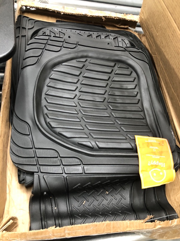 Photo 2 of BDK FlexTough Contour Liners - Deep Dish Heavy Duty Rubber Floor Mats for Car SUV Truck & Van - All Weather Protection (Deep Dish 2)