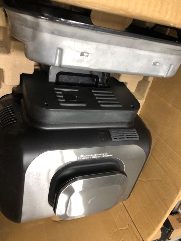 Photo 1 of Ninja IG651 Foodi Smart XL Pro 7-in-1 Indoor Grill/Griddle Combo, use Opened or Closed, with Griddle, Air Fry, Dehydrate & More, Pro Power Grate, Flat Top Griddle, Crisper, Smart Thermometer, Black